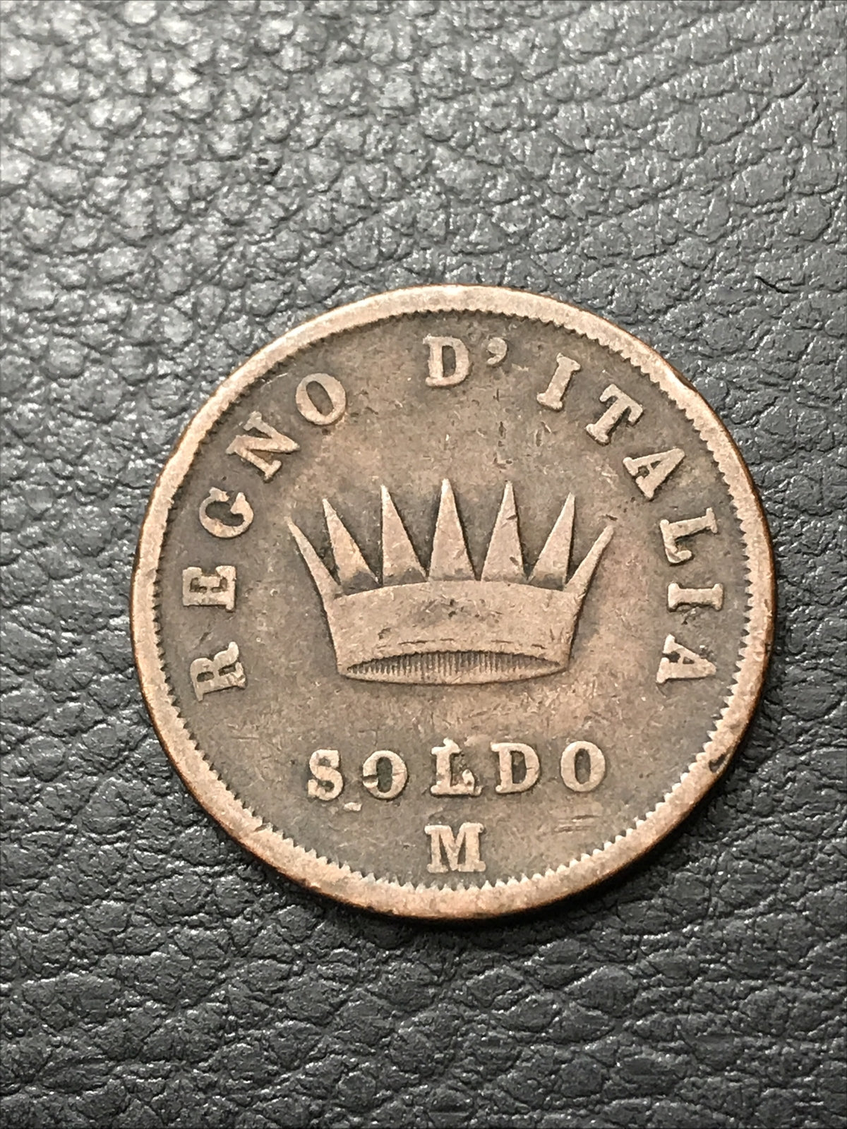1813 NAPOLEON SOLDO REGNO D'ITALIA COOPER COIN #1813-soldo