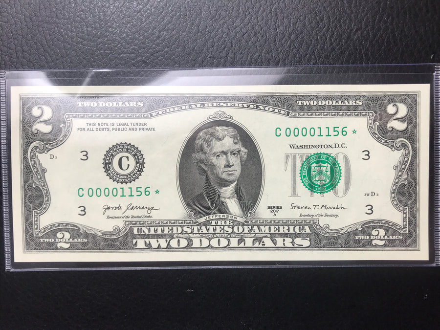 $2 Rare Uncirculated Low FOUR (4) Digits  ⭐️ STAR NOTE ⭐ 1156* 