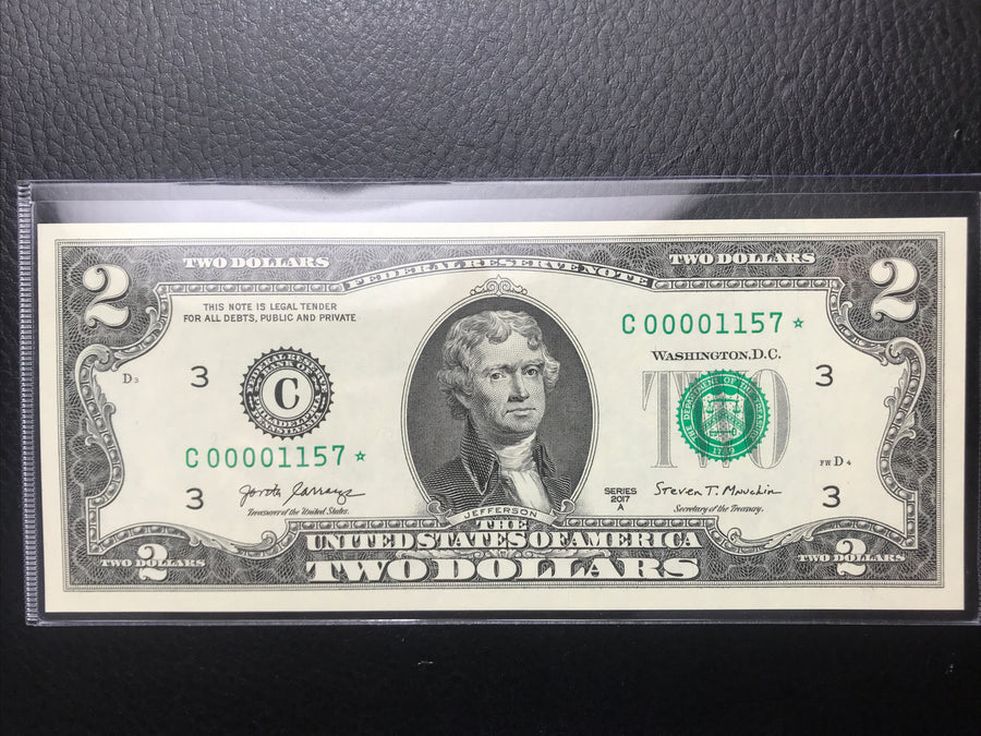 $2 Rare Uncirculated Low FOUR (4) Digits  ⭐️ STAR NOTE ⭐ 1157* 