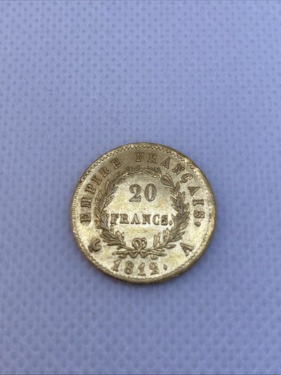1812 A 20 Francs Ruler Emperor Napoleon France  .900 Fine Gold Coin #7226