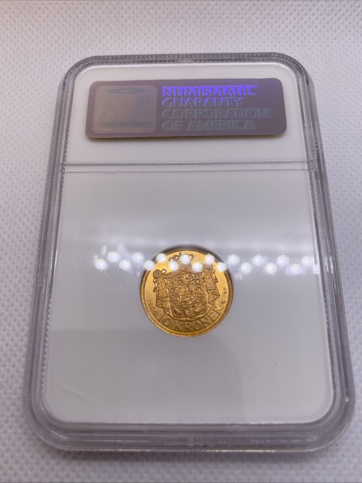 1909 Denmark 10 Kroner Frederik VIII Grade OLD NGC Slab MS 66 Gold Coin #944-027