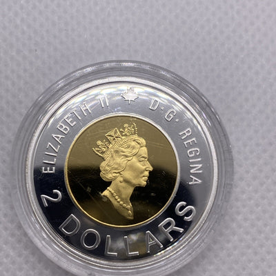 2000 Canada Rare Silver Proof Knowledge $2 Canadian Coin