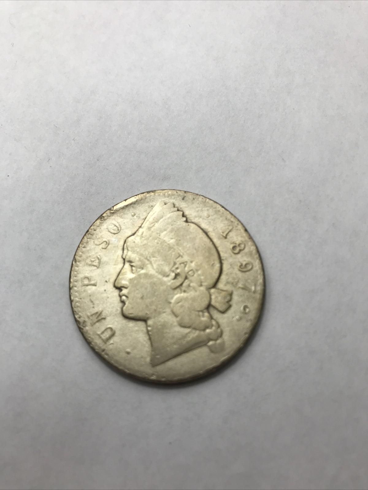 1897A 1 Peso Silver Crown One Peso Dominican Republic Silver