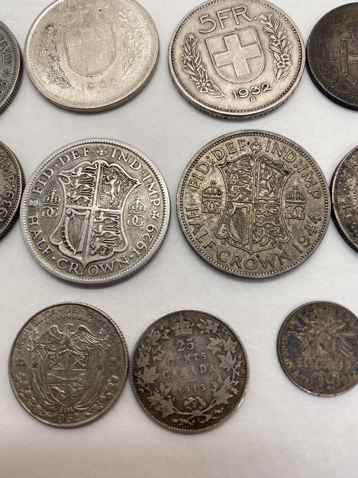 Silver Foreign Coins Lot 16 Silver Coins Big Great Looking Lot #344-10