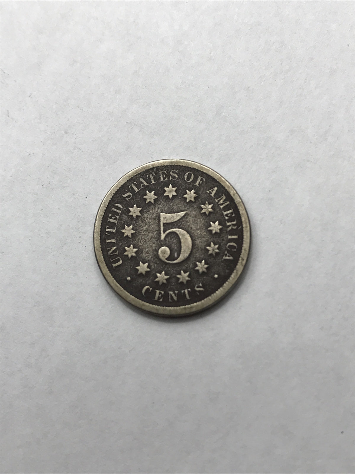 1868 Shield Nickel 5 Cents 5C Civil War Era Nickel US Coin