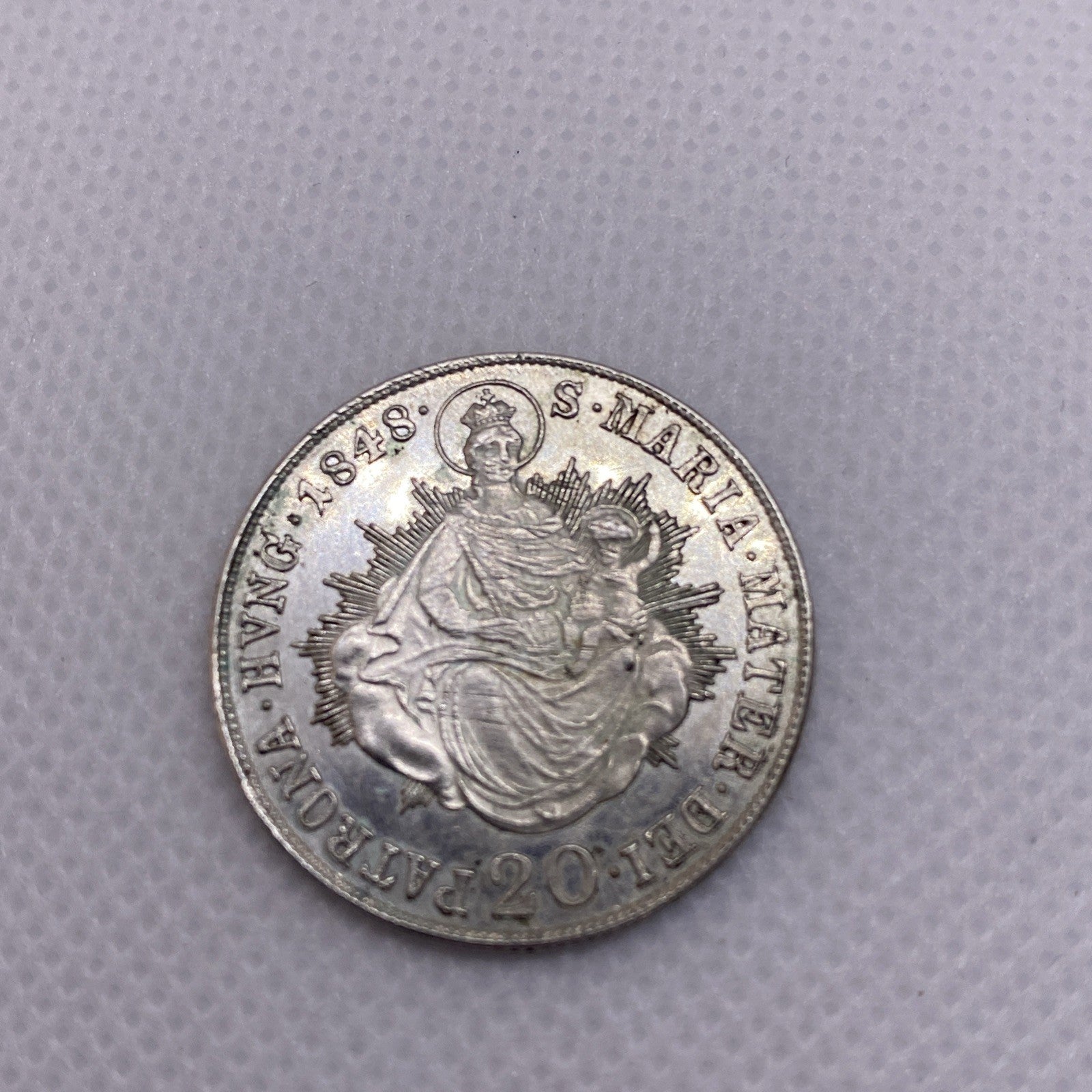 1848 B Hungary 20 Krajczar Silver Coin
