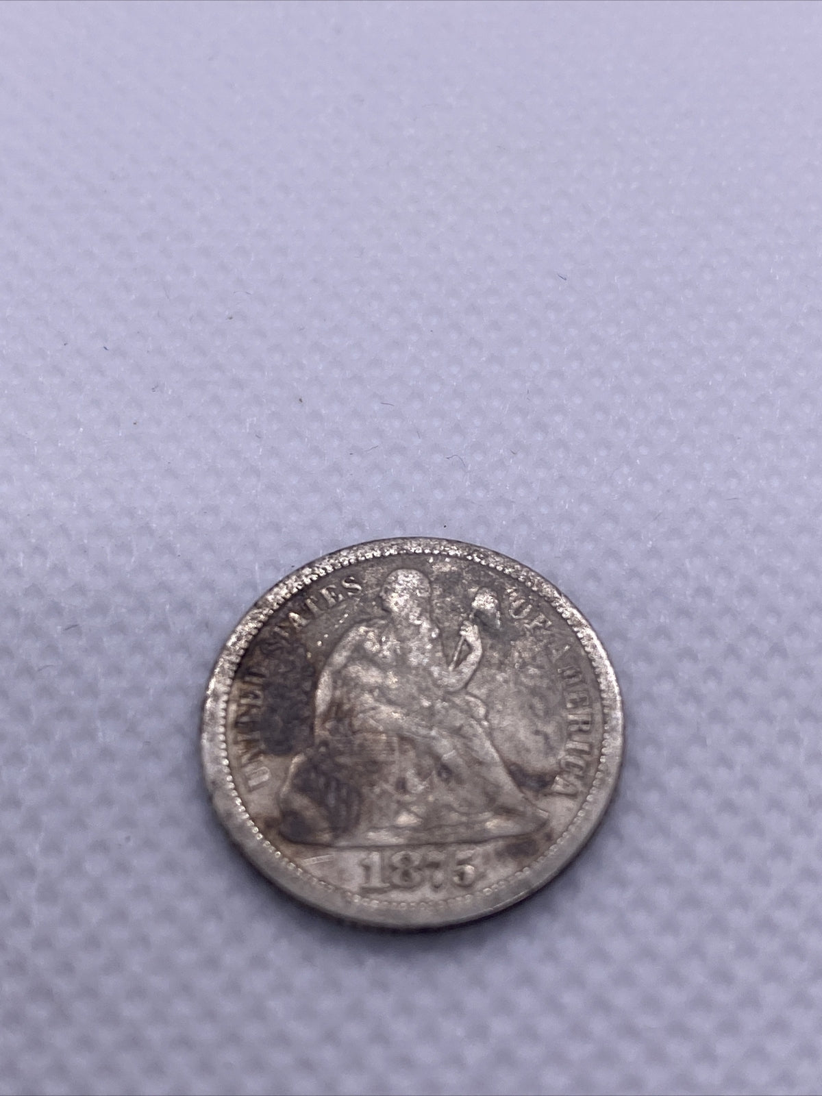 1875 S Seated Liberty Dime Silver 10 Cents Ten Cents Mintmark Below Bow #19277