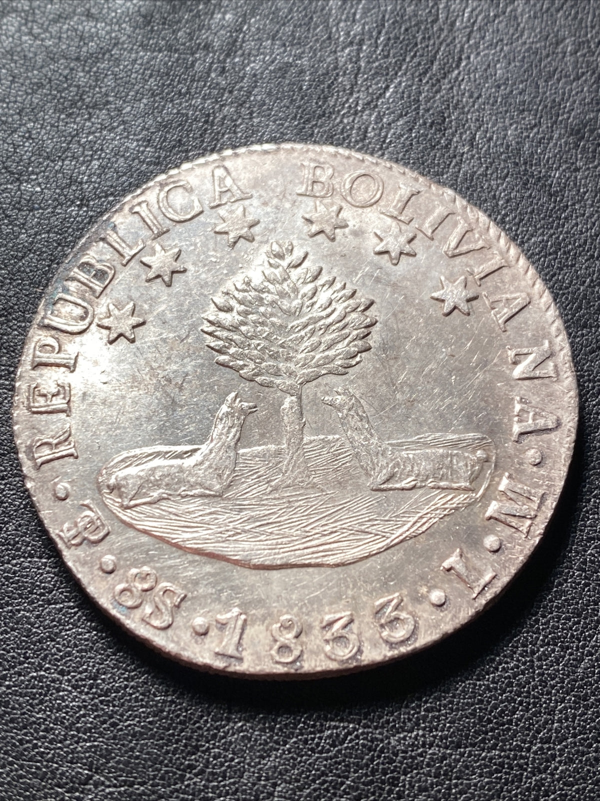 1833 PTS LM S8S BOLIVIA 8 SOLES SILVER DETAILS SEE DESCRIPT. PRICED TO SELL X598