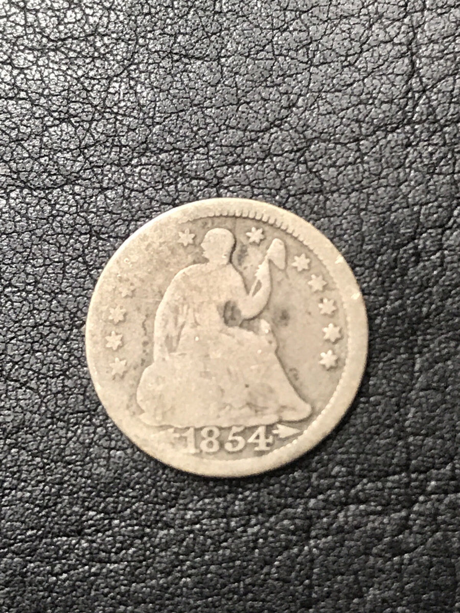 1854 Seated Liberty Half Dime with Arrows H10 5c Silver Coin #5992