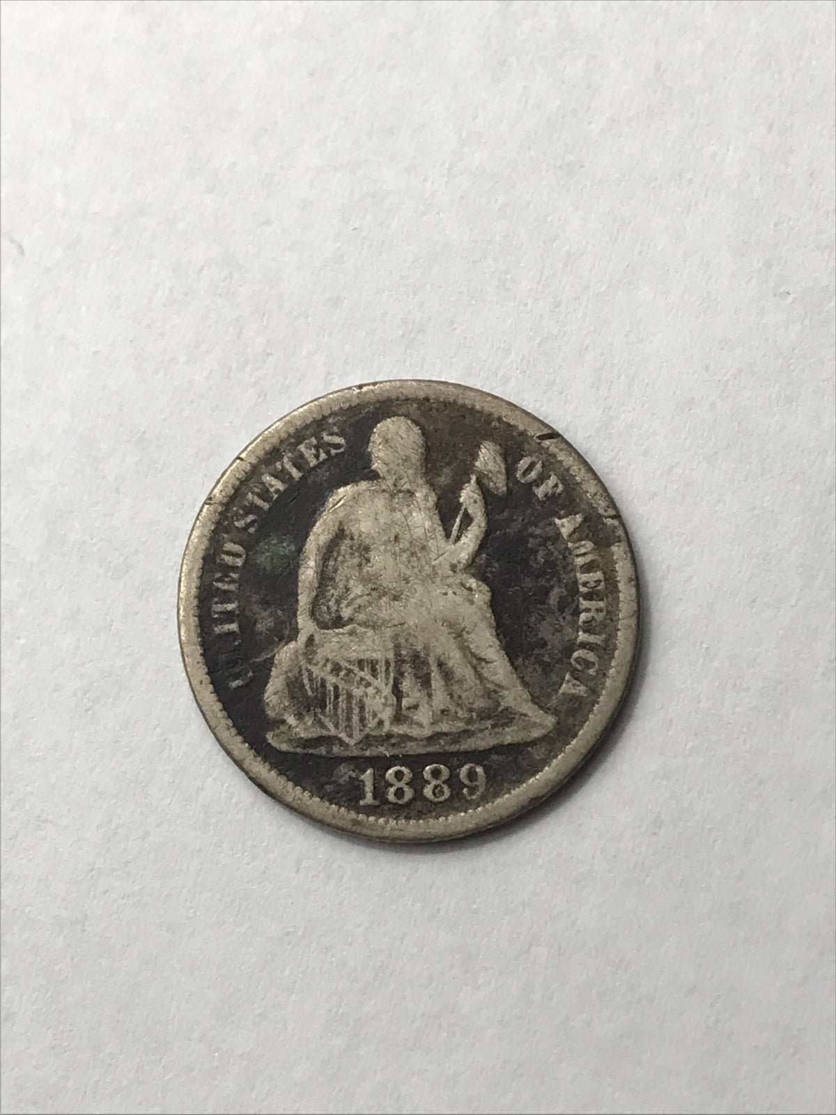 1889 S Seated Liberty Dime 10 Cents Silver Coin
