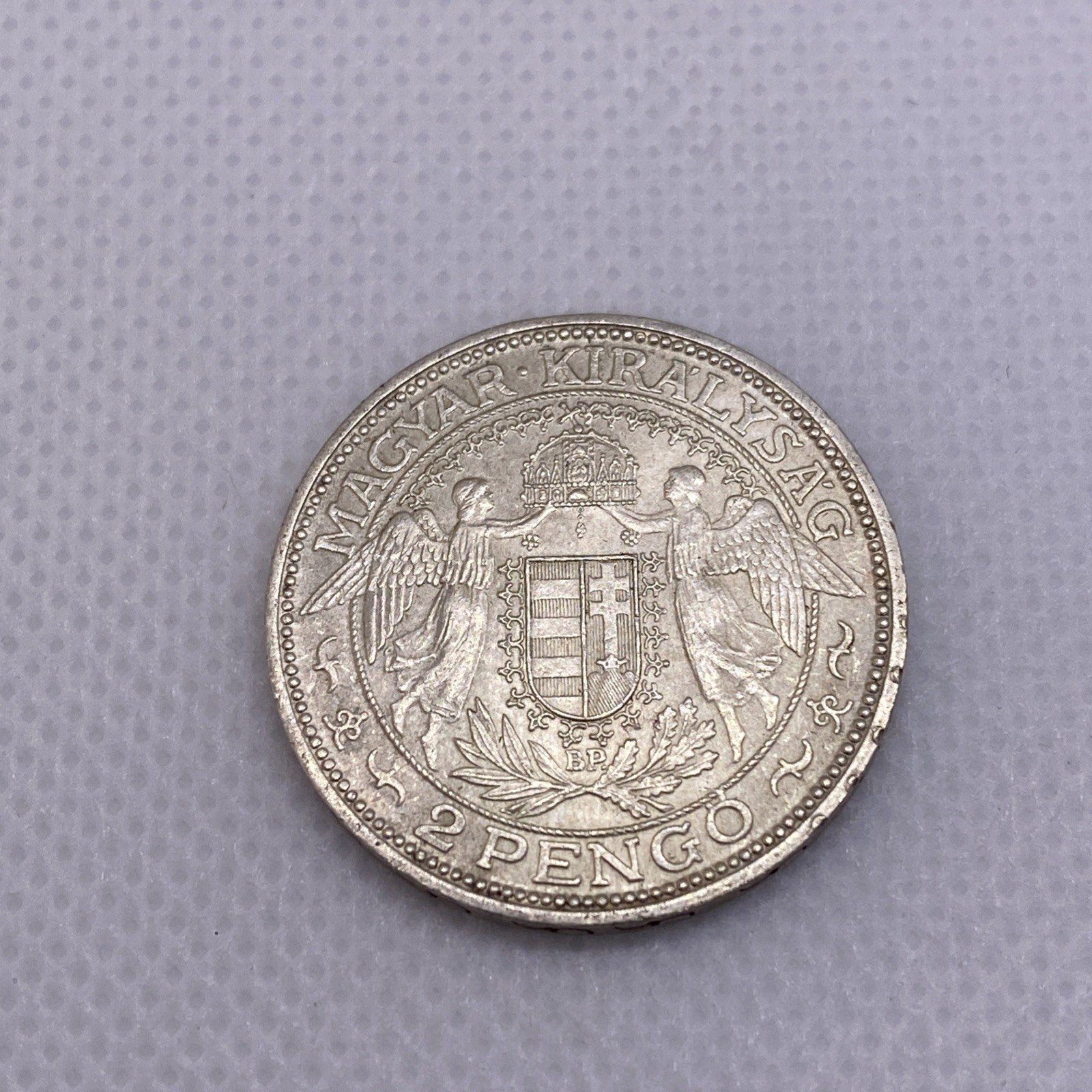 1939 2 Pengo Hungary Silver Coin Beautiful Silver Coin Uncirculated