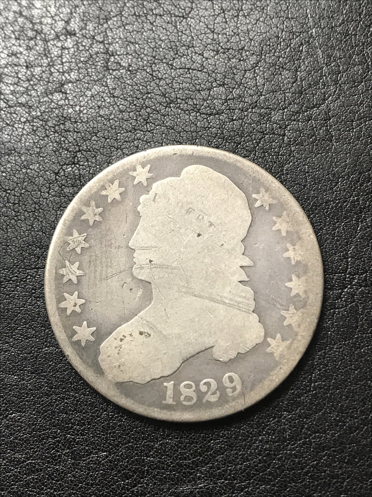 1829 Capped Bust Half Dollar 50c Lettered Edge Silver Coin #899
