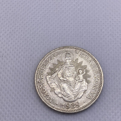 1939 2 Pengo Hungary Silver Coin Beautiful Silver Coin Uncirculated
