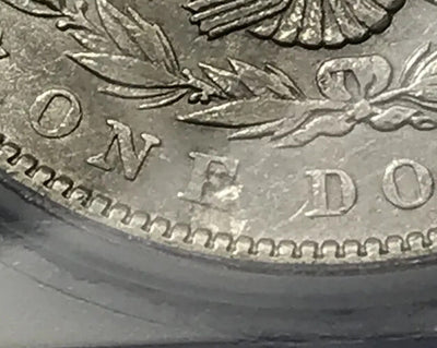 1889 Morgan Dollar ICG AU53 Details STRUCK THROUGH Reverse Error