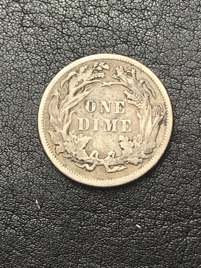 1883 Seated Liberty Silver Dime Personalised with Letter “W” (For Wife?) #9123