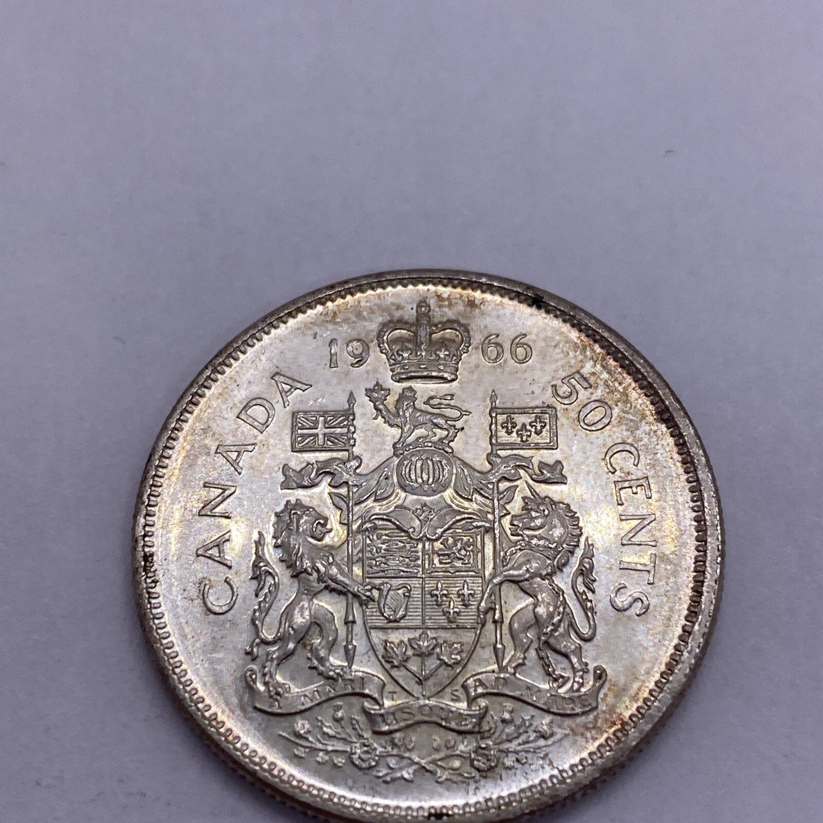 1966 Canada 50 Cents Proof Like Silver Coin Great Looking Silver Coin #917-10