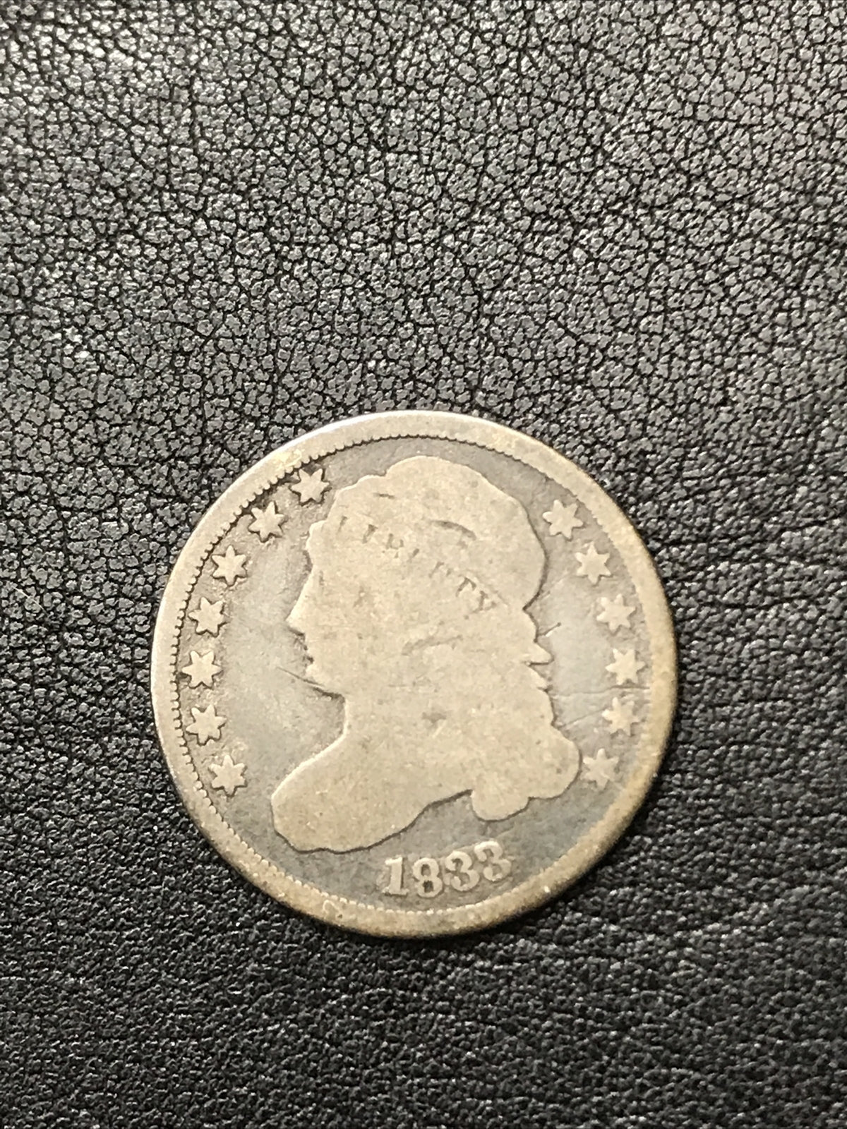 1833 Capped Bust Dime Silver 10c Coin JR-6 R-1 #JR46778