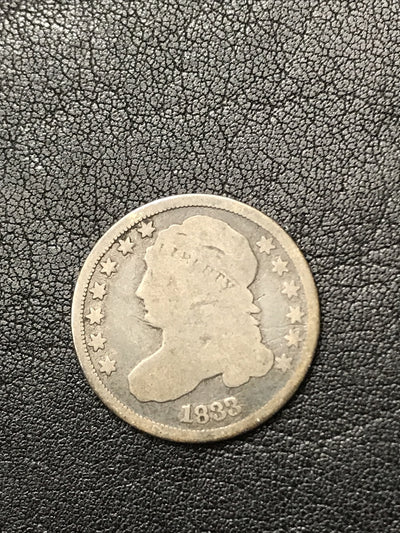 1833 Capped Bust Dime Silver 10c Coin JR-6 R-1 #JR46778