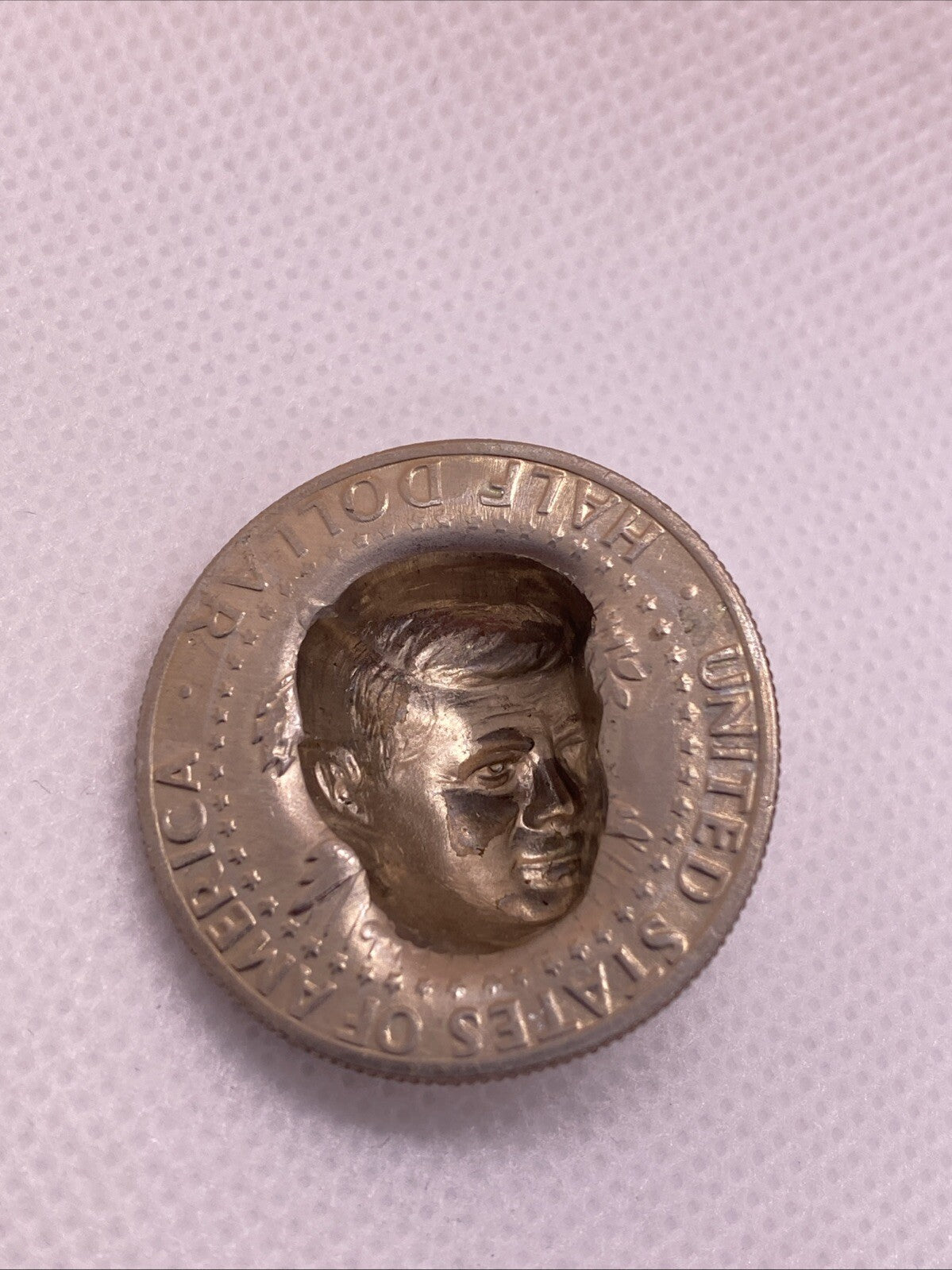 1974 Kennedy Half Dollar 3-D Pop Out Repousse Coin #5678-10