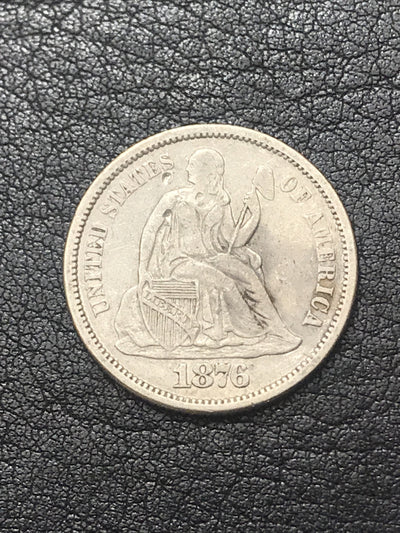 1876 Philadelphia Mint Silver Seated Liberty Dime #1279