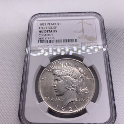 1921 Peace Dollar NGC Graded AU Details Beautiful Silver Dollar RARE Key Date