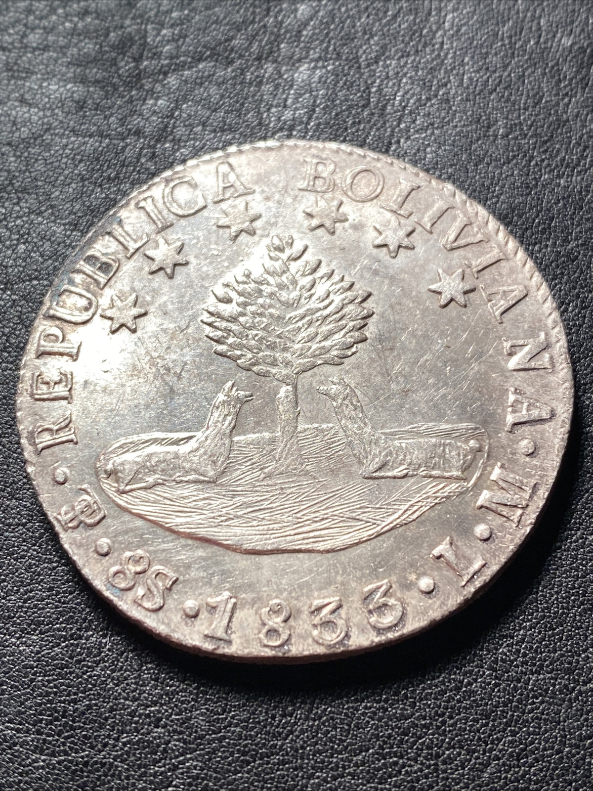 1833 PTS LM S8S BOLIVIA 8 SOLES SILVER DETAILS SEE DESCRIPT. PRICED TO SELL X598
