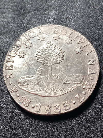1833 PTS LM S8S BOLIVIA 8 SOLES SILVER DETAILS SEE DESCRIPT. PRICED TO SELL X598
