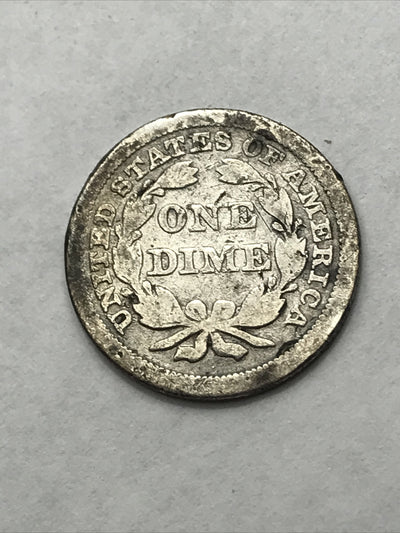 1853 Seated Liberty Dime 10 Cents Silver Coin Arrows
