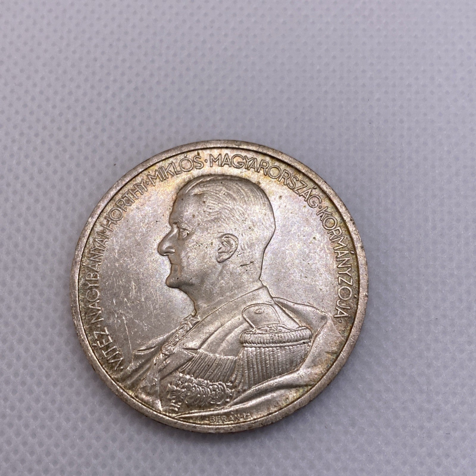 1939 Hungary 5 Pengo Silver Coin Uncirculated