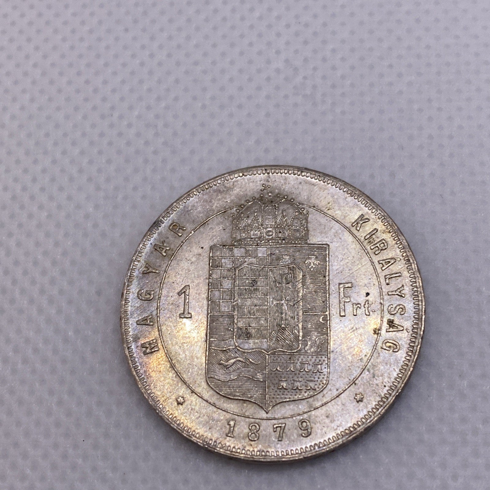 1879 KB One Forint Hungary Silver Coin King Franz Josef Uncirculated