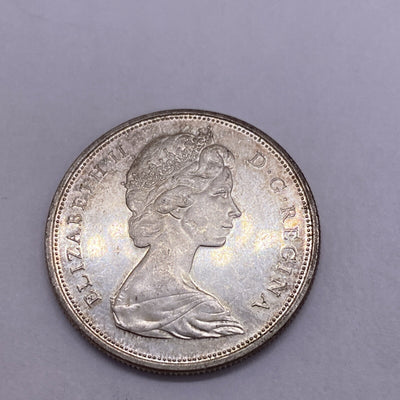 1966 Canada 50 Cents Proof Like Silver Coin Great Looking Silver Coin #917-10