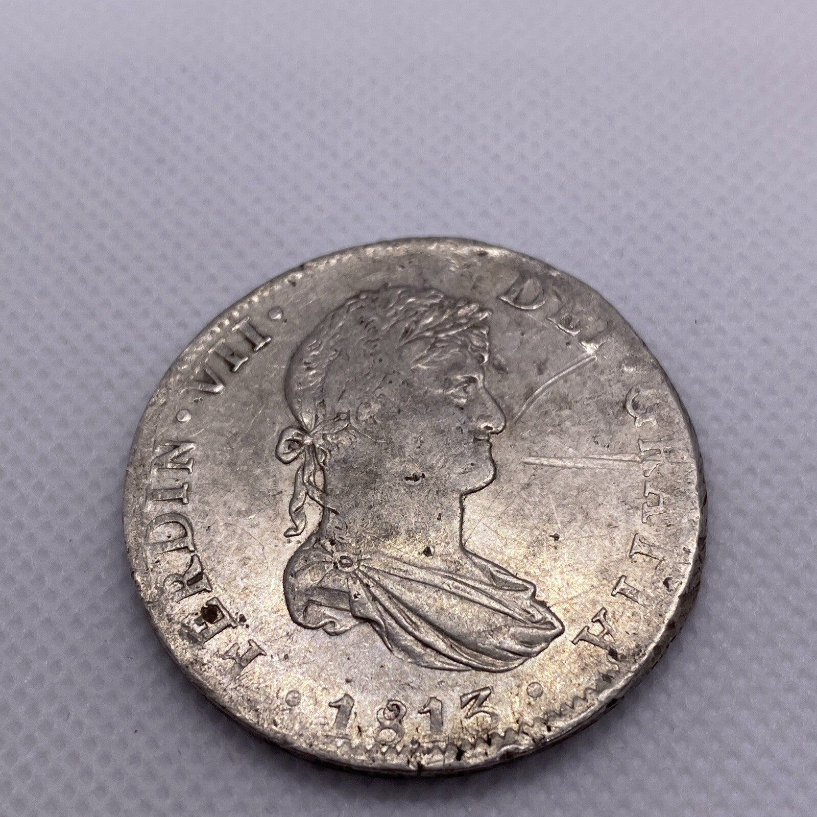 1813 JJ 8 Reals Silver Mexico Coin 8 R Silver Coin Ferdinand VII 7 #4367