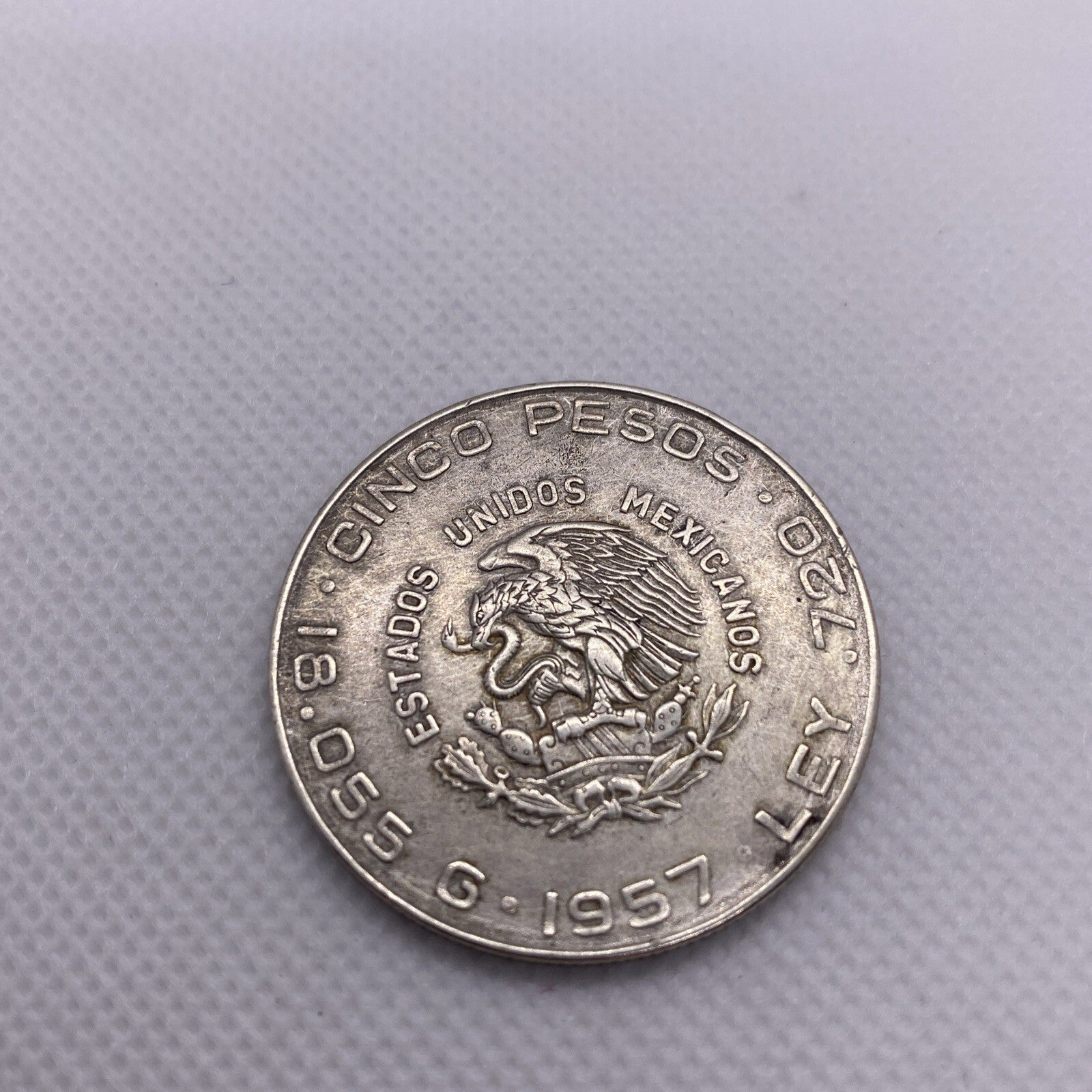 Mexico Estados Unidos Mexicanos 5 Pesos KM# 469 1957 Mo  Mexico Silver #8822