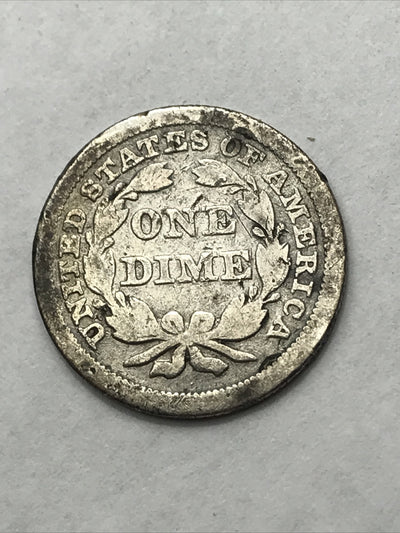1853 Seated Liberty Dime 10 Cents Silver Coin Arrows