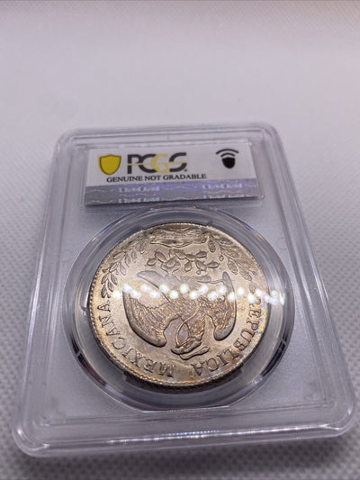 1882 MO MH 8 Reales Mexico Eagle Silver PCGS AU Details Beauty Toning RARE #7966