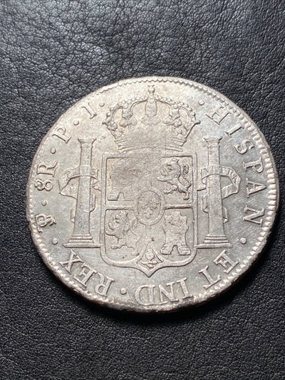1818 PTS PJ Bolivia KM #84 8 Reals Silver Great Looking Coin Eight Reals #83229
