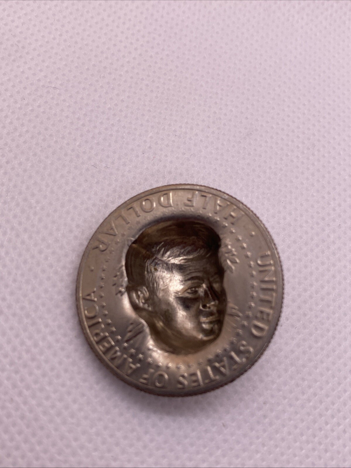 1974 Kennedy Half Dollar 3-D Pop Out Repousse Coin #7734-10
