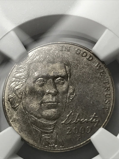 2009 P Nickel 5C MS65 6FS Sintered Planchet Error Coin and Error Label