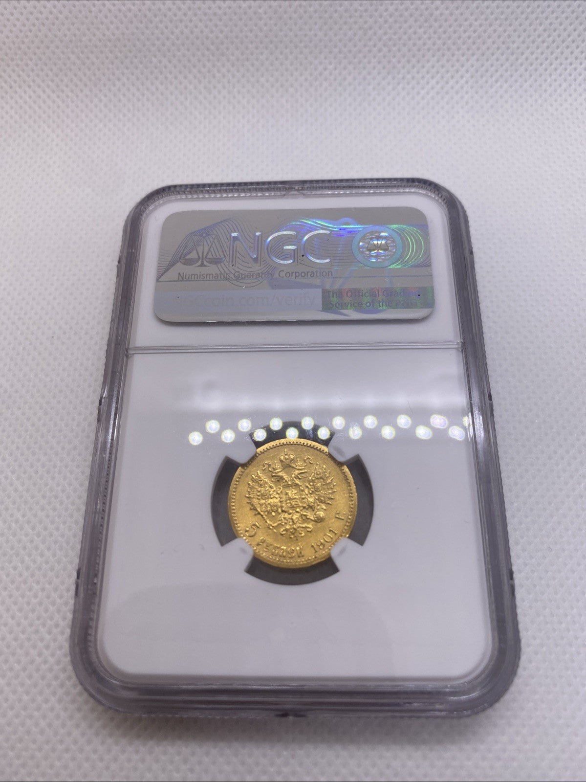 1901 5 Rubles NGC AU Details Beautiful Coin