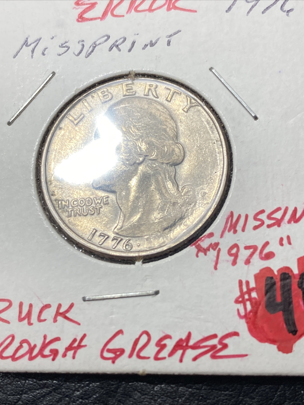 1998 P + 1996 P Kennedy Half Dollars + 1976 Quarter - Struck through Mint Errors