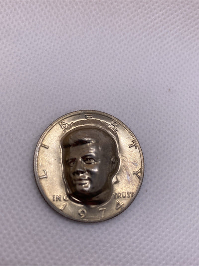 1974 Kennedy Half Dollar 3-D Pop Out Repousse Coin #4569-10