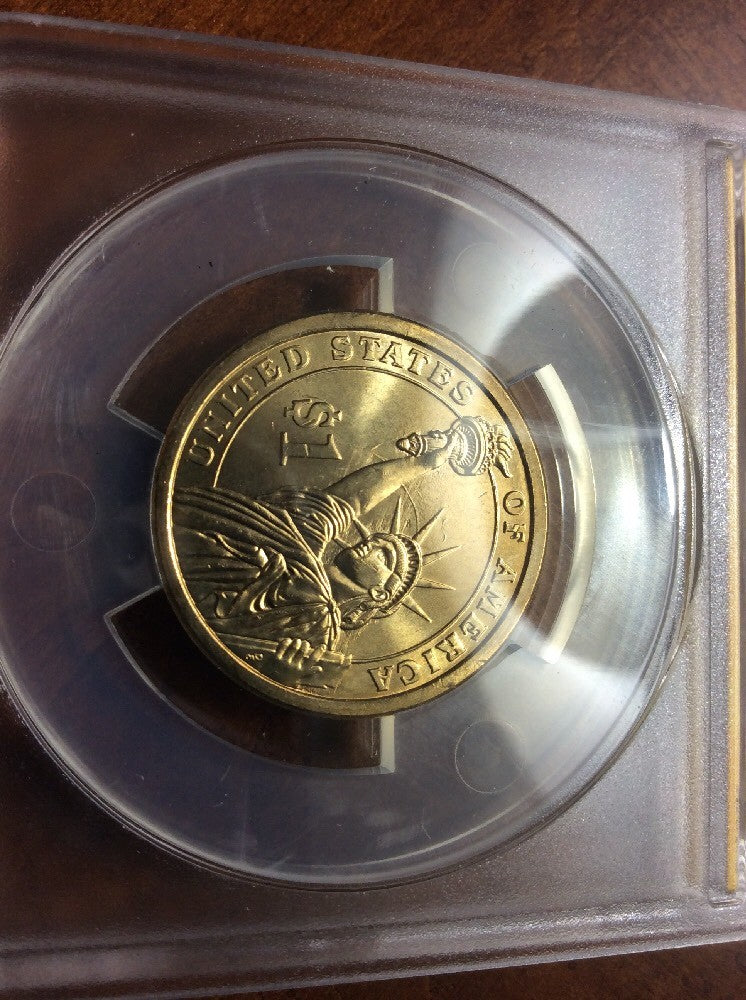2007 John Adams Presidential Dollar Die Clash Anacs MS65 Rare ERROR COIN **567