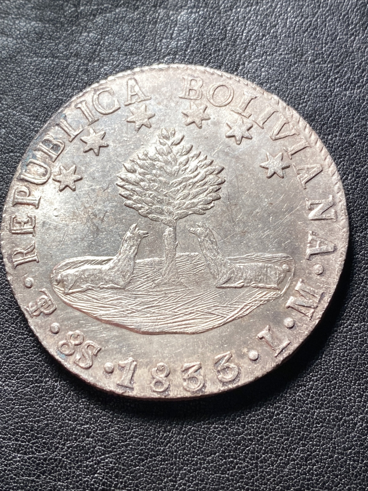 1833 PTS LM S8S BOLIVIA 8 SOLES SILVER DETAILS SEE DESCRIPT. PRICED TO SELL X598