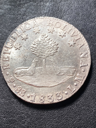 1833 PTS LM S8S BOLIVIA 8 SOLES SILVER DETAILS SEE DESCRIPT. PRICED TO SELL X598