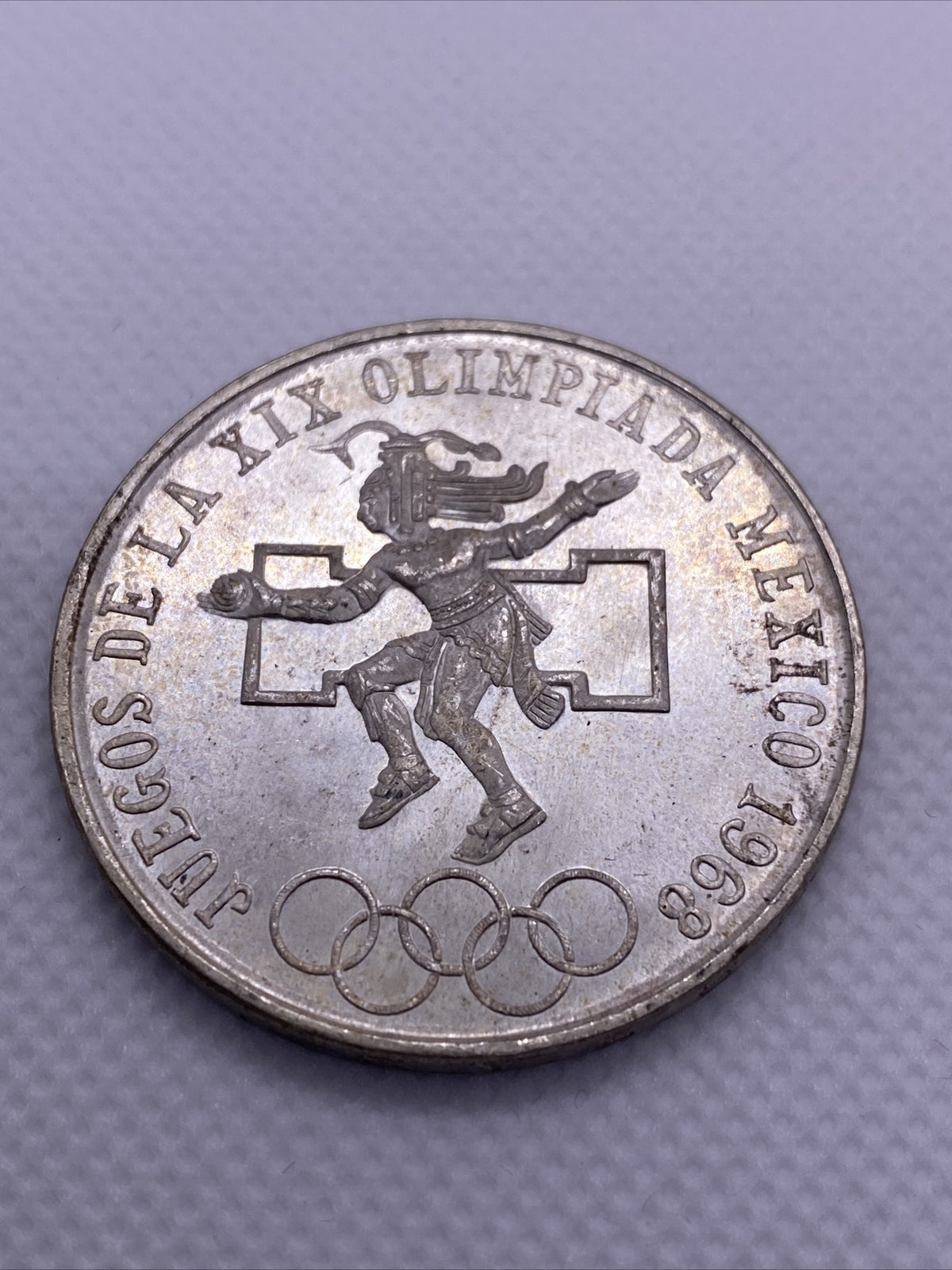 1968 Mexico Olympics Mexican 25 Peso Silver Coin BU Great Condition Coin