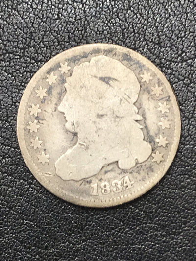 1834 Capped Bust Dime Silver 10c Coin JR-1 R-1 #12496