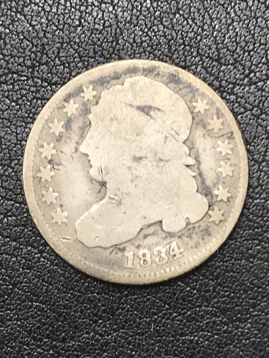 1834 Capped Bust Dime Silver 10c Coin JR-1 R-1 #12496