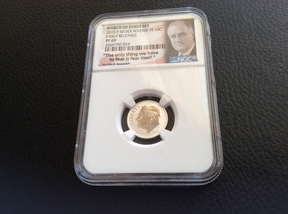 2015-P MARCH OF DIMES Roosevelt Dime Reverse Proof  From the 3-Coin Set NGC PF69