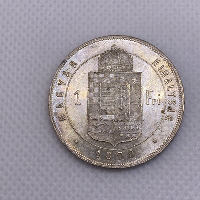 1879 KB One Forint Hungary Silver Coin King Franz Josef Uncirculated