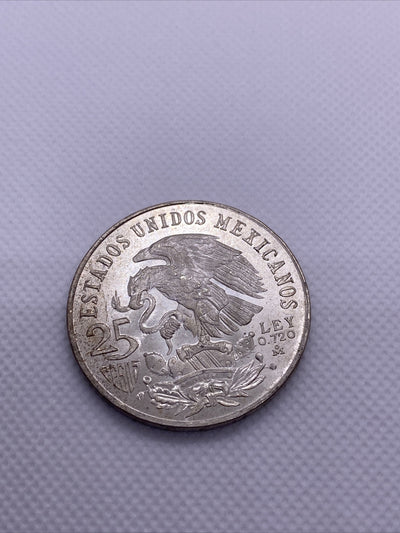 1968 Mexico Olympics Mexican 25 Peso Silver Coin BU Great Condition Coin